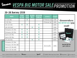เวสป้าจัดทัพรถพรีเมี่ยมสกู๊ตเตอร์บุกงาน Big Motor Sale 2016